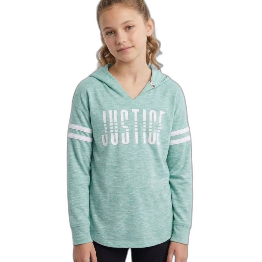 Justice Girls Sporty Logo Hoodie Mint Green